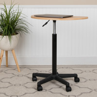 Flash Furniture NAN-JN-2792-MP-GG Maple Sit to Stand Mobile Laptop Computer Desk